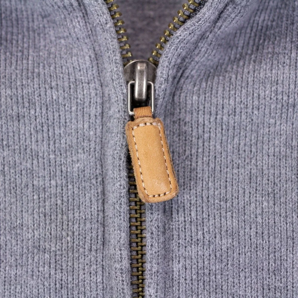 VTG Polo Ralph Lauren Mens XL Quarter Zip Pullover Sweater Gray Cotton Pony‎